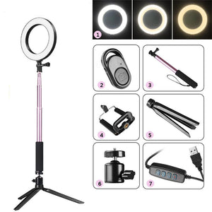 Illuminate Your Beauty with the Tripod Ring Light Beauty Fill Light Live Bracket Set